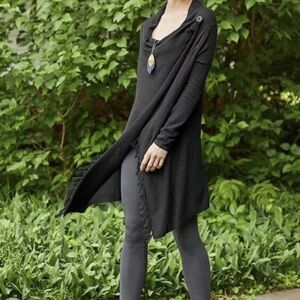 Matilda Jane Warm Smile Gray Wrap Open Cardigan Fringe Sweater Size M